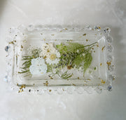 White Floral "La Perla" Tray