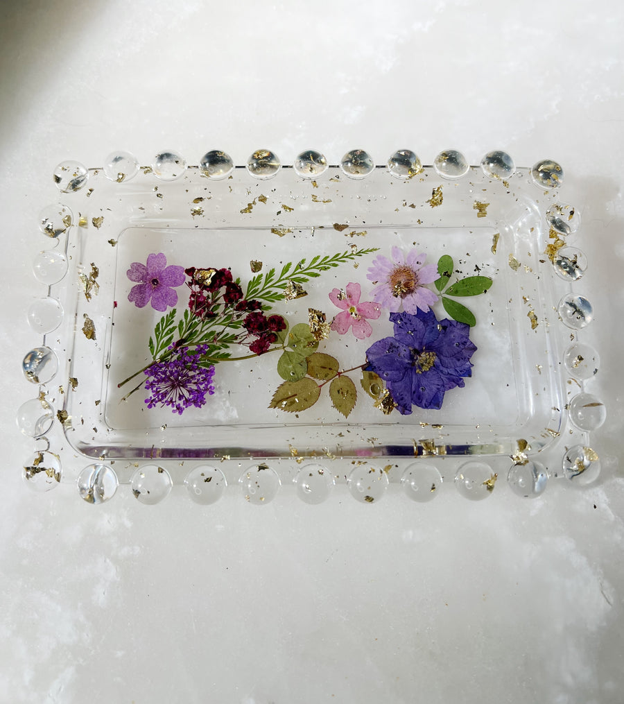 Pink + Purple Floral "La Perla" Tray