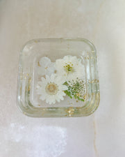 “White Floral” Square Ring Dish