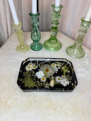 Dark Daisy Floral Sofia Tray