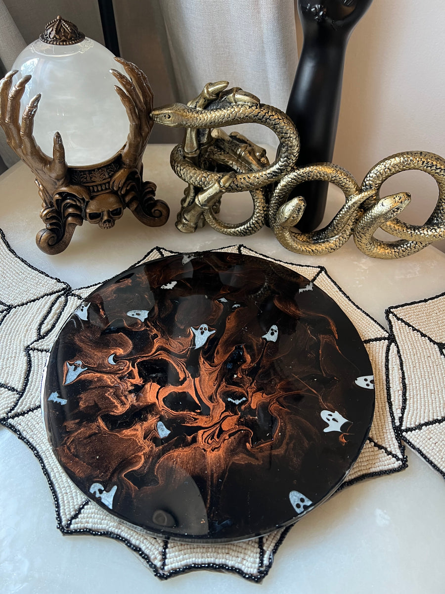 “Copper Ghouls Night" Round Brie Board