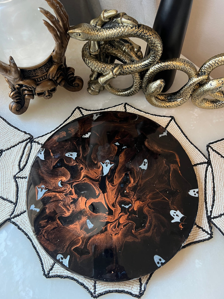 “Copper Ghouls Night" Round Brie Board