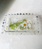 White Floral "La Perla" Tray