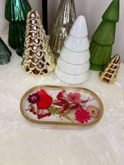 “Red Holiday Floral” Pill Tray