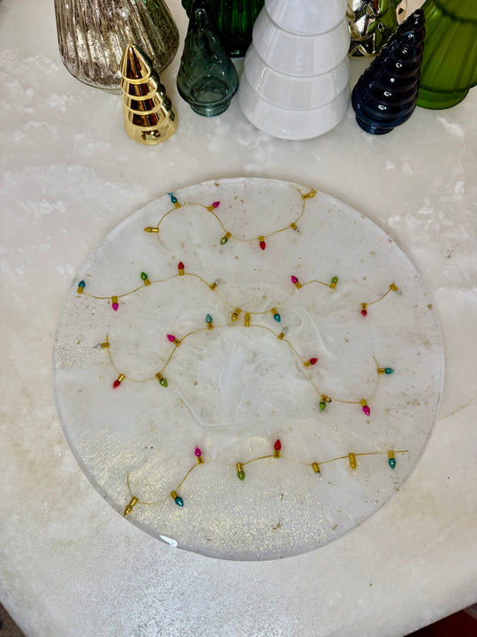 “Holiday Lights” Round Brie Board