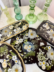 Dark Daisy Floral Sofia Tray