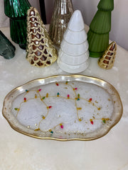“Snowfall Holiday Lights” Artisan Long Tray