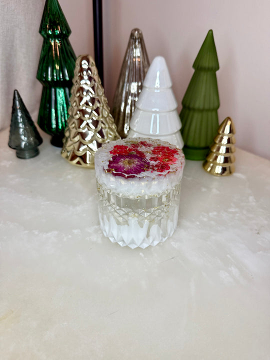 "Red Holiday Floral" Nouvelle Jar