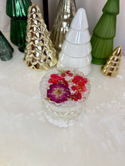 "Red Holiday Floral" Nouvelle Jar