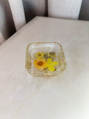 "Orange Floral" Square Ring Dish