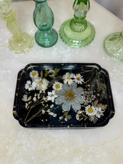 Dark Daisy Floral Sofia Tray