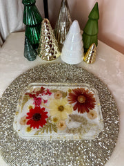 “Red Holiday Floral” Sofia Tray