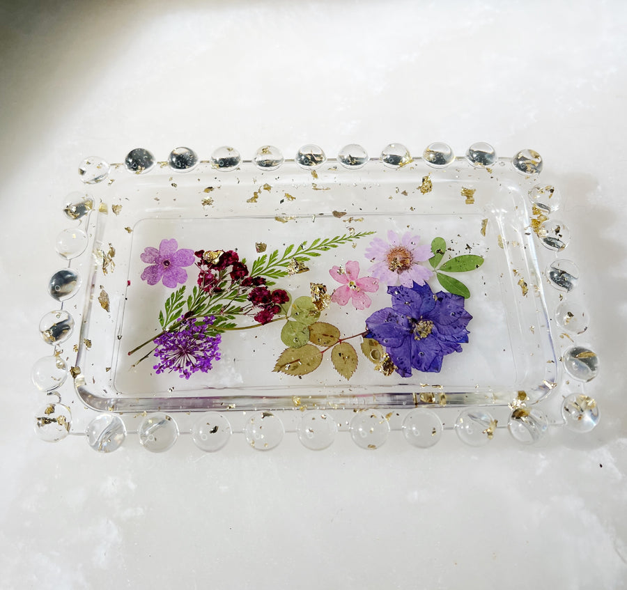 Pink + Purple Floral "La Perla" Tray