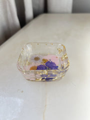 "Pink + Purple Floral" Square Ring Dish