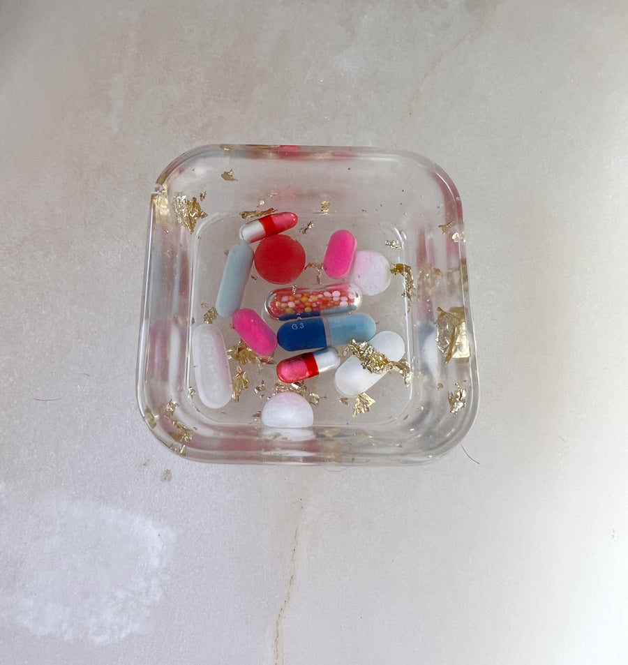 "Happy Pill" Square Ring Dish