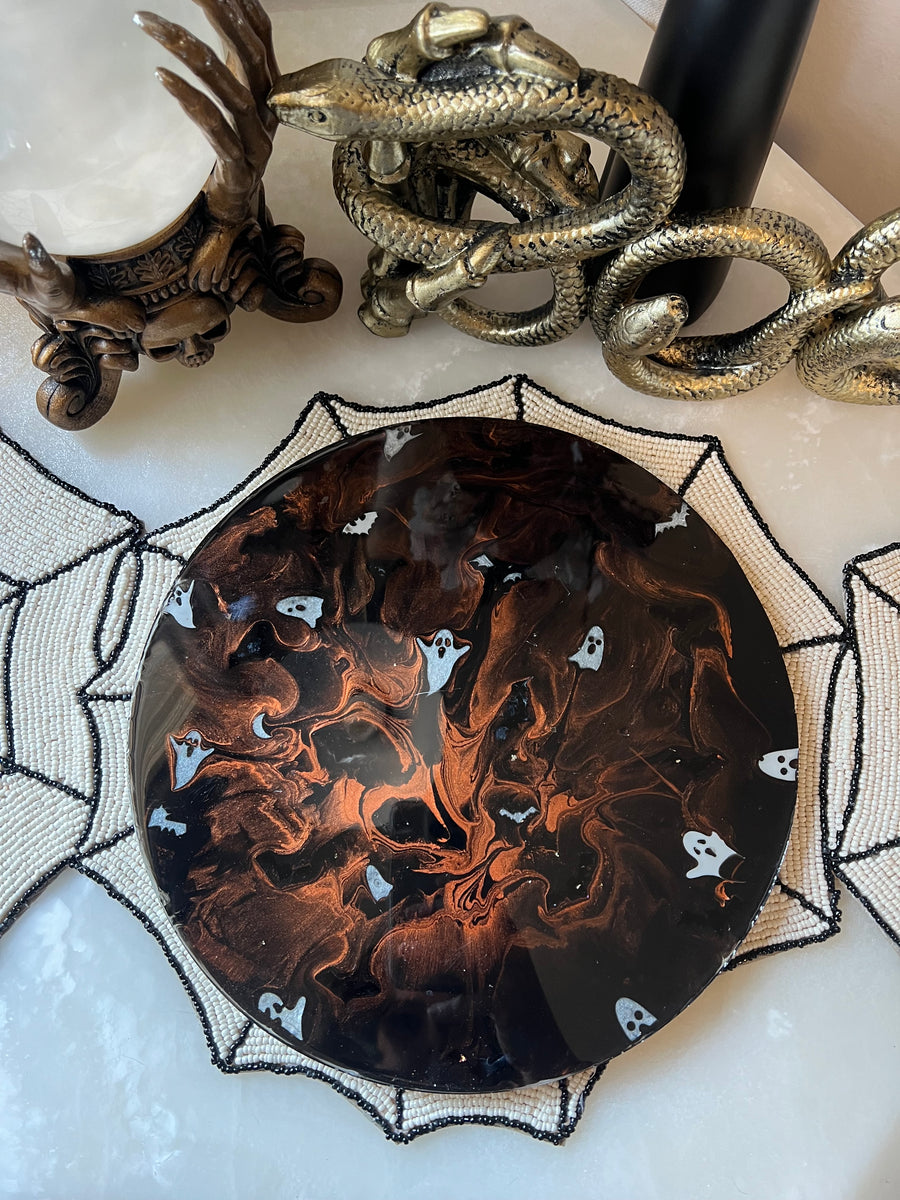 “Copper Ghouls Night" Round Brie Board