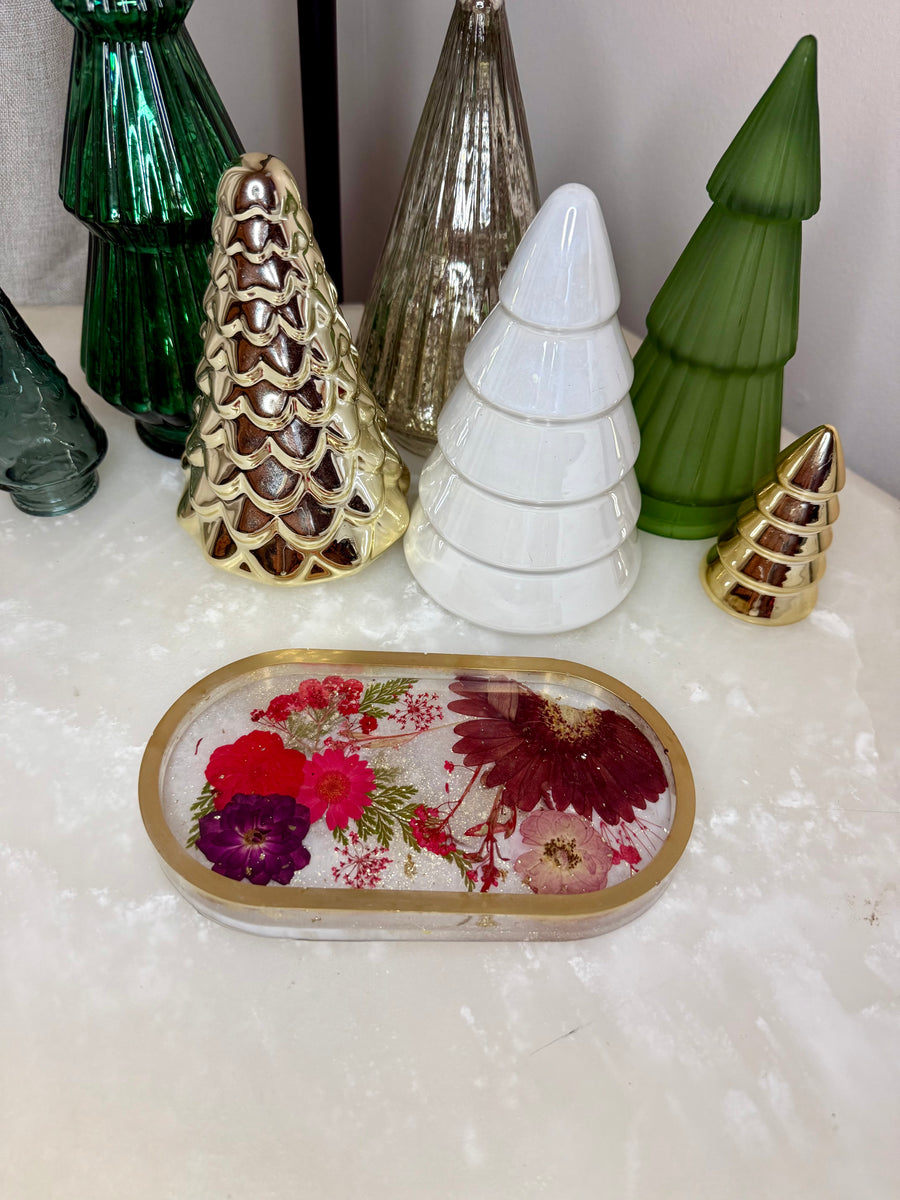 “Red Holiday Floral” Pill Tray