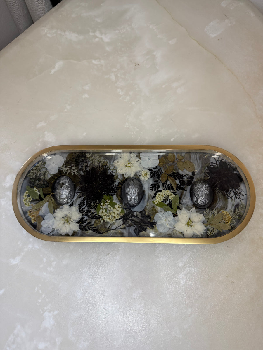 “Silver Gothic Cameo” Long Pill Tray