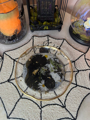 “Dark Floral” Artisan Round Tray
