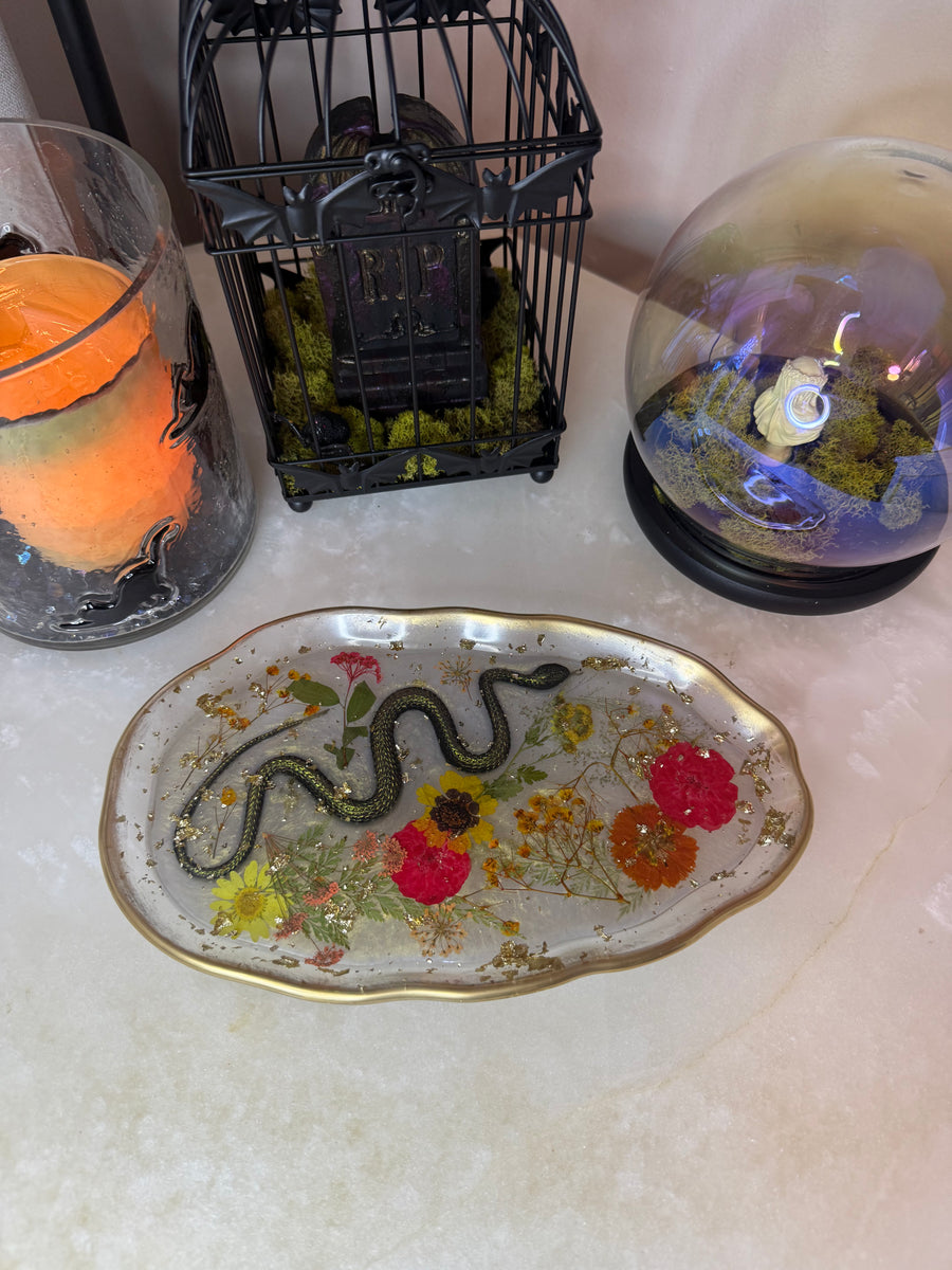 “Snake in the Garden” Artisan Long Tray