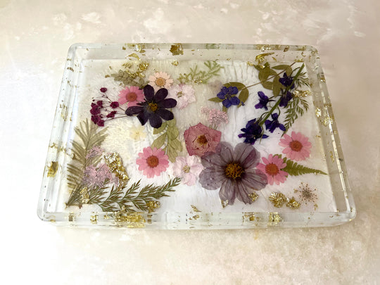 Purple and Pink Floral "Valentina" Tray