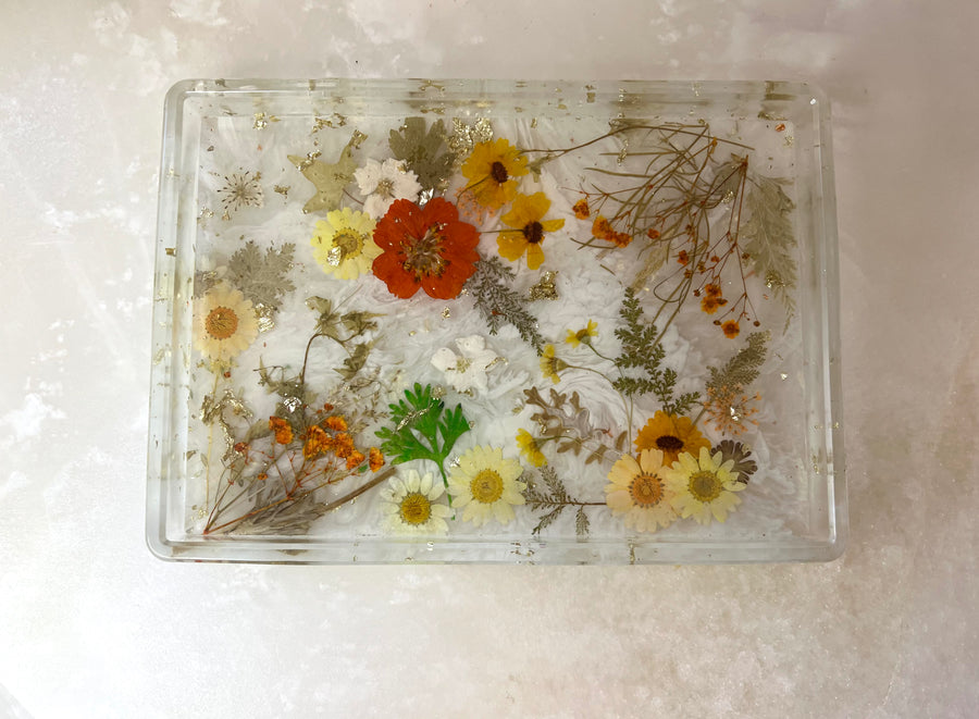 Orange Floral "Valentina" Tray