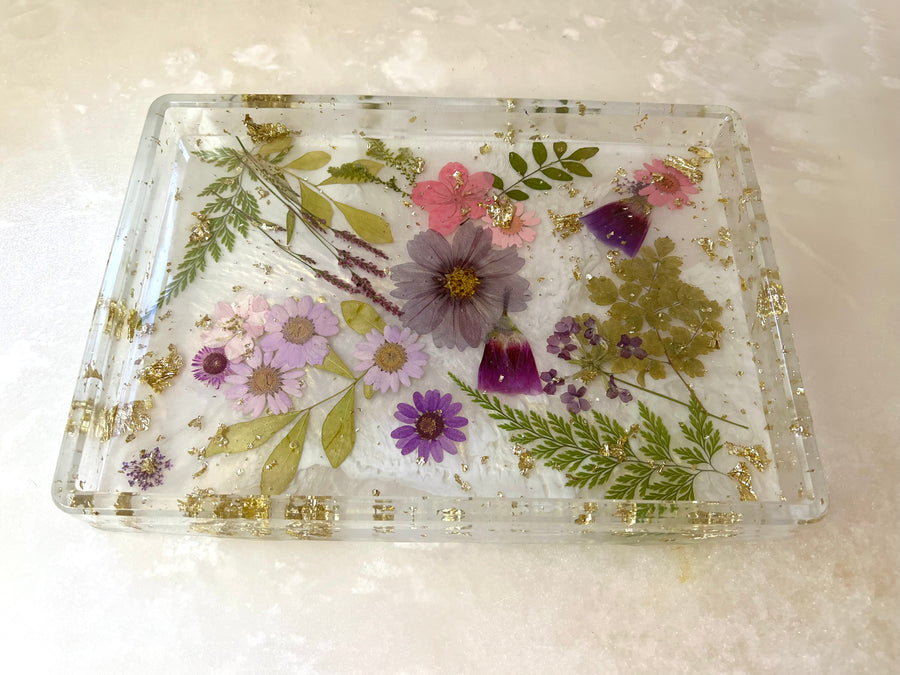 Purple and Pink Floral "Valentina" Tray