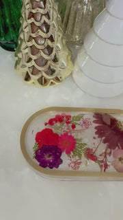 “Red Holiday Floral” Pill Tray