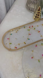 “Holiday Lights” Artisan Round Tray