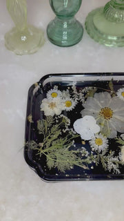 Dark Daisy Floral Sofia Tray