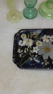 Dark Daisy Floral Sofia Tray