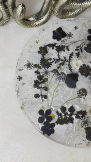"Midnight Floral” Round Brie Board