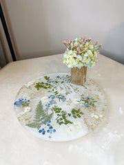 Hydrangea Floral Round Brie Board