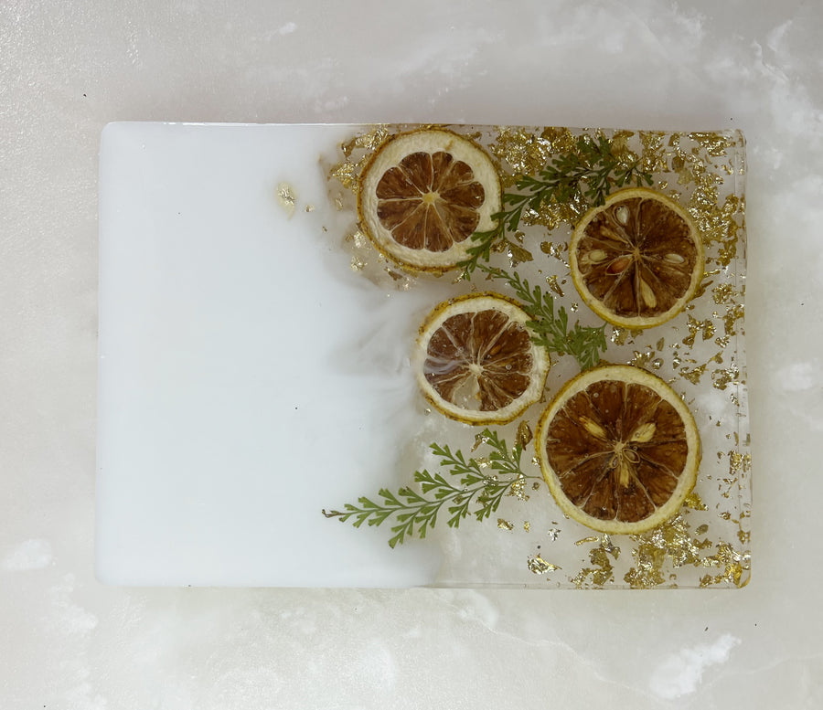 "When Life Gives You Lemons" Rectangular Chevre Board