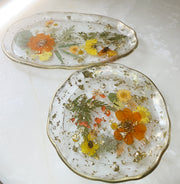 Orange Floral Artisan Long Tray