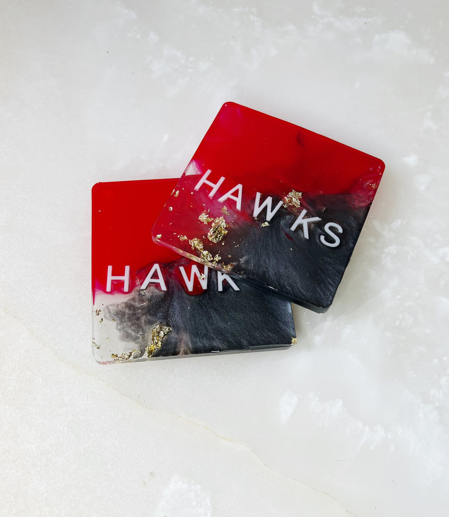 "Hawks" Square Coaster