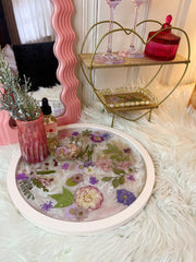 Purple + Pink Floral Round Rose Board