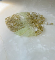 Green + Gold Monstera Tray