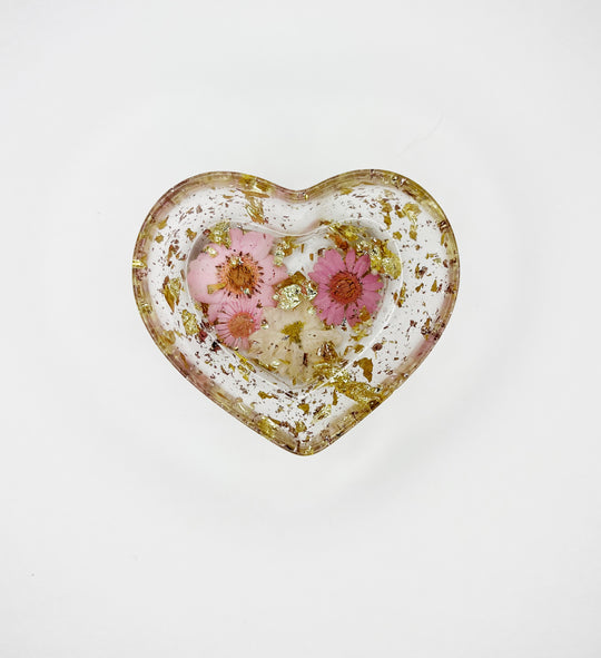 “Pink + Purple” Floral Heart Ring Dish