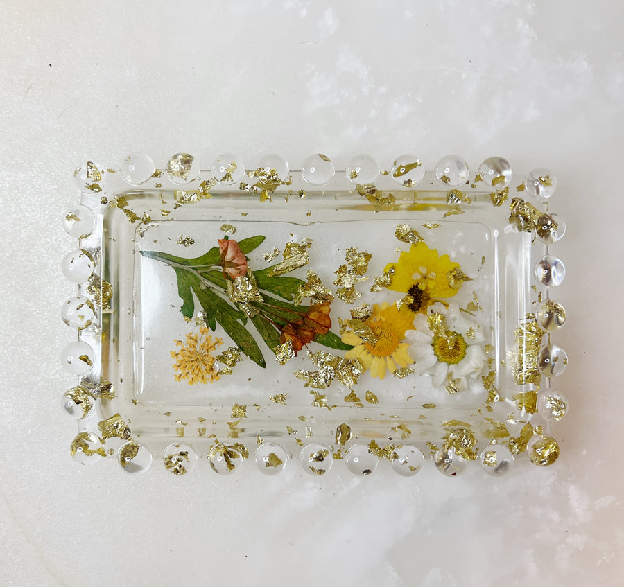 Orange Floral "La Perla" Tray