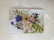 Purple and Pink Floral Rectangular Chevre Board