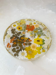 Gold Backed Orange Floral Round Murcia Board