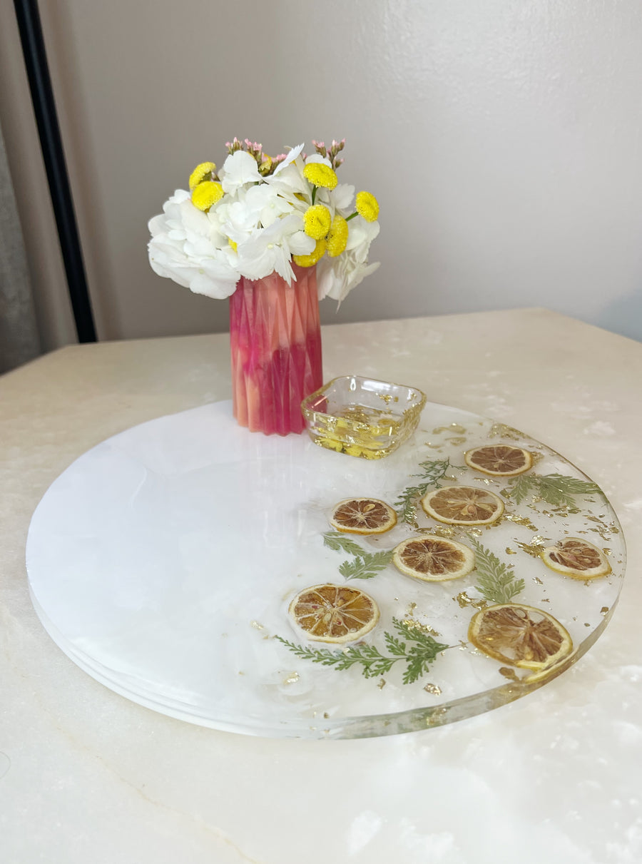 "When Life Gives You Lemons" Round Brie Board