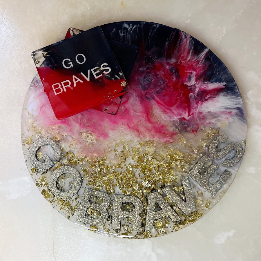 Go Braves Round Brie Board