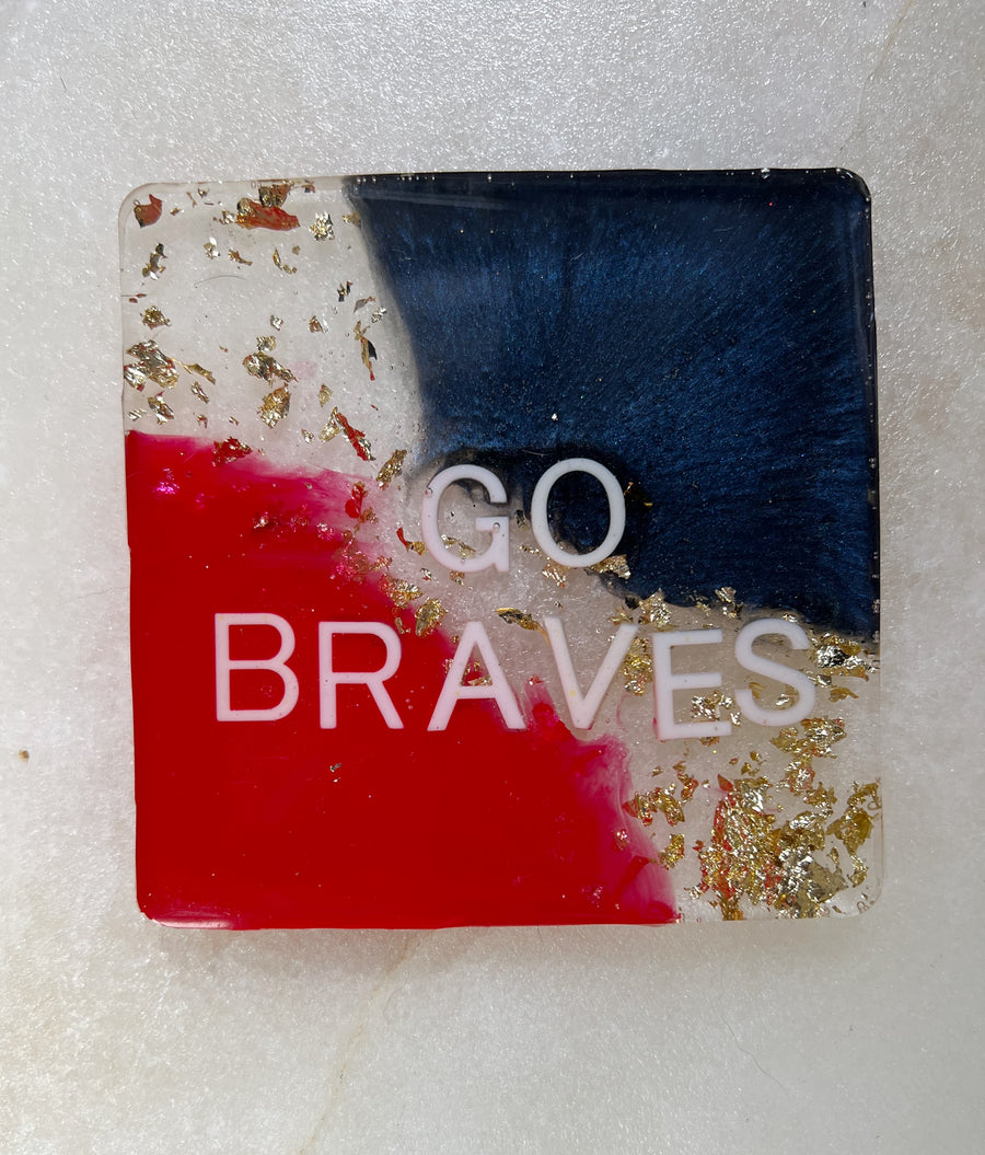 "Go Braves" Square Coaster