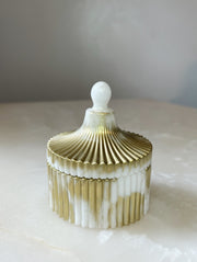 "White + Gold" Elodie Jar