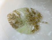 Green + Gold Monstera Tray