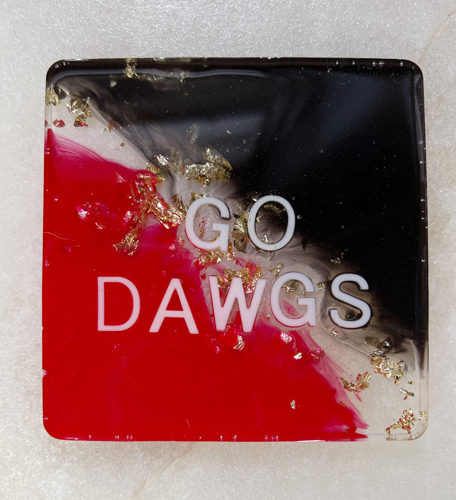 "Go Dawgs" Square Coaster